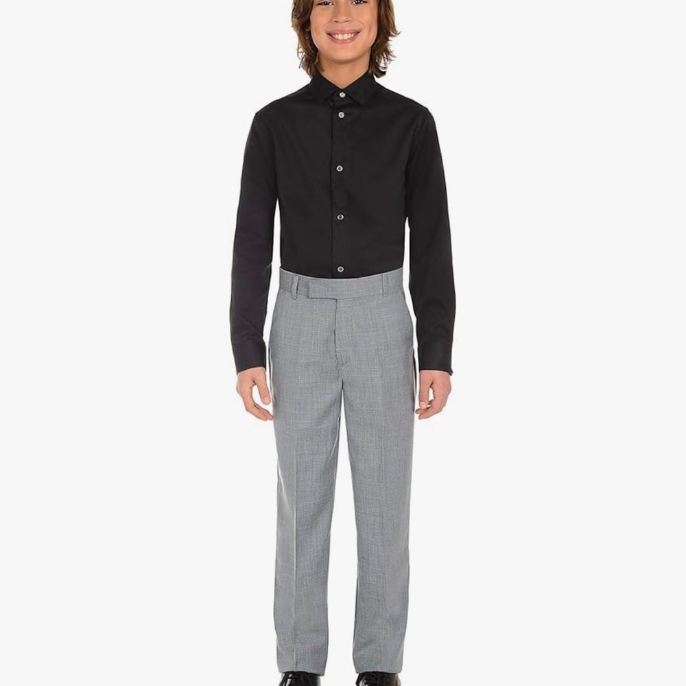 Calvin Klein Brooks Brothers Boys' Pants, Grey, Size 10